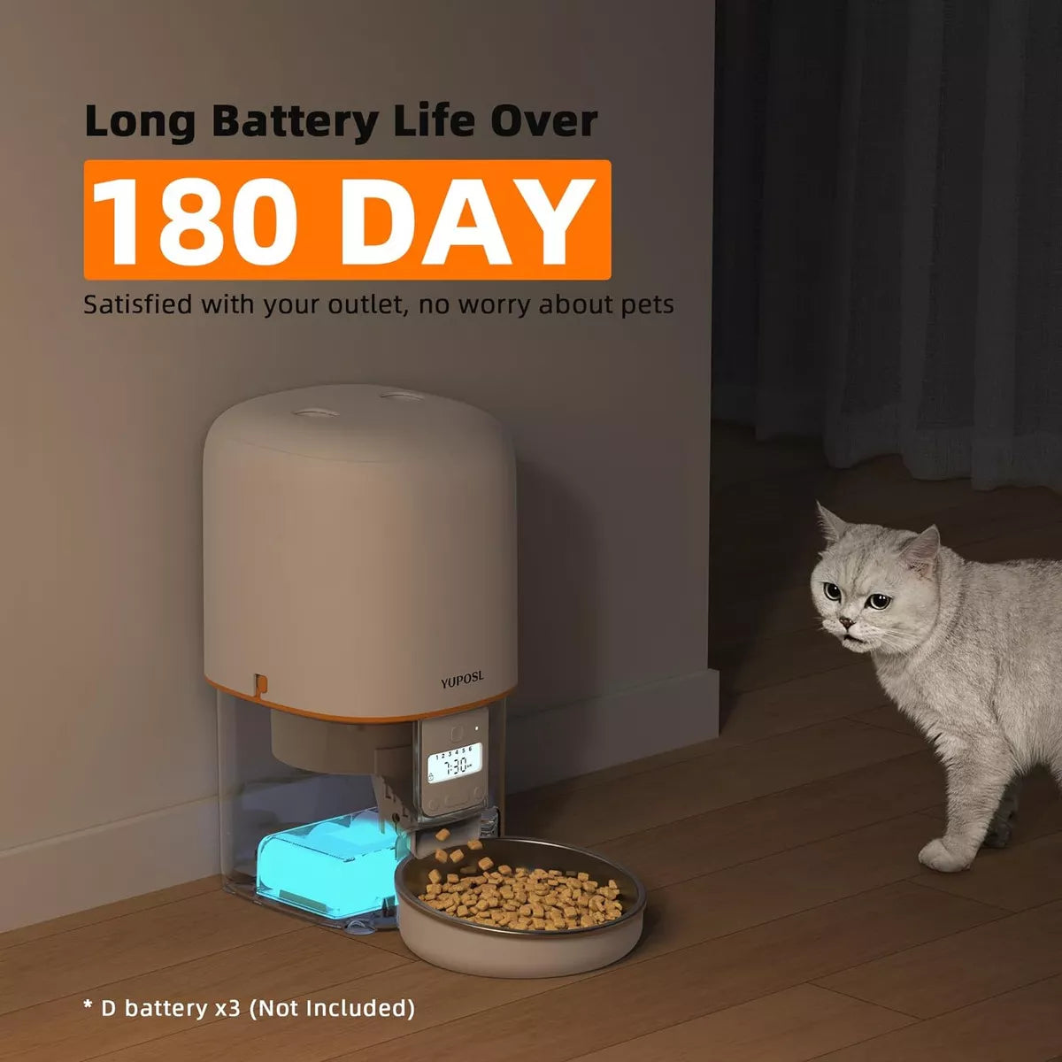 Comedero automático para perros y gatos 2L Blanco Wawaw para mascotas perros y gatos.