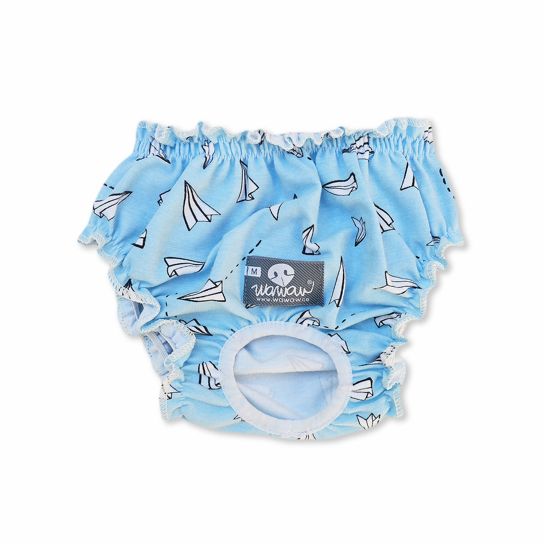 Calzones celeste aviones blancos Wawaw para mascotas perros y gatos.