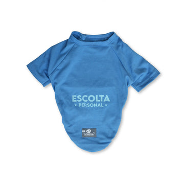 Camiseta azul Escolta personal