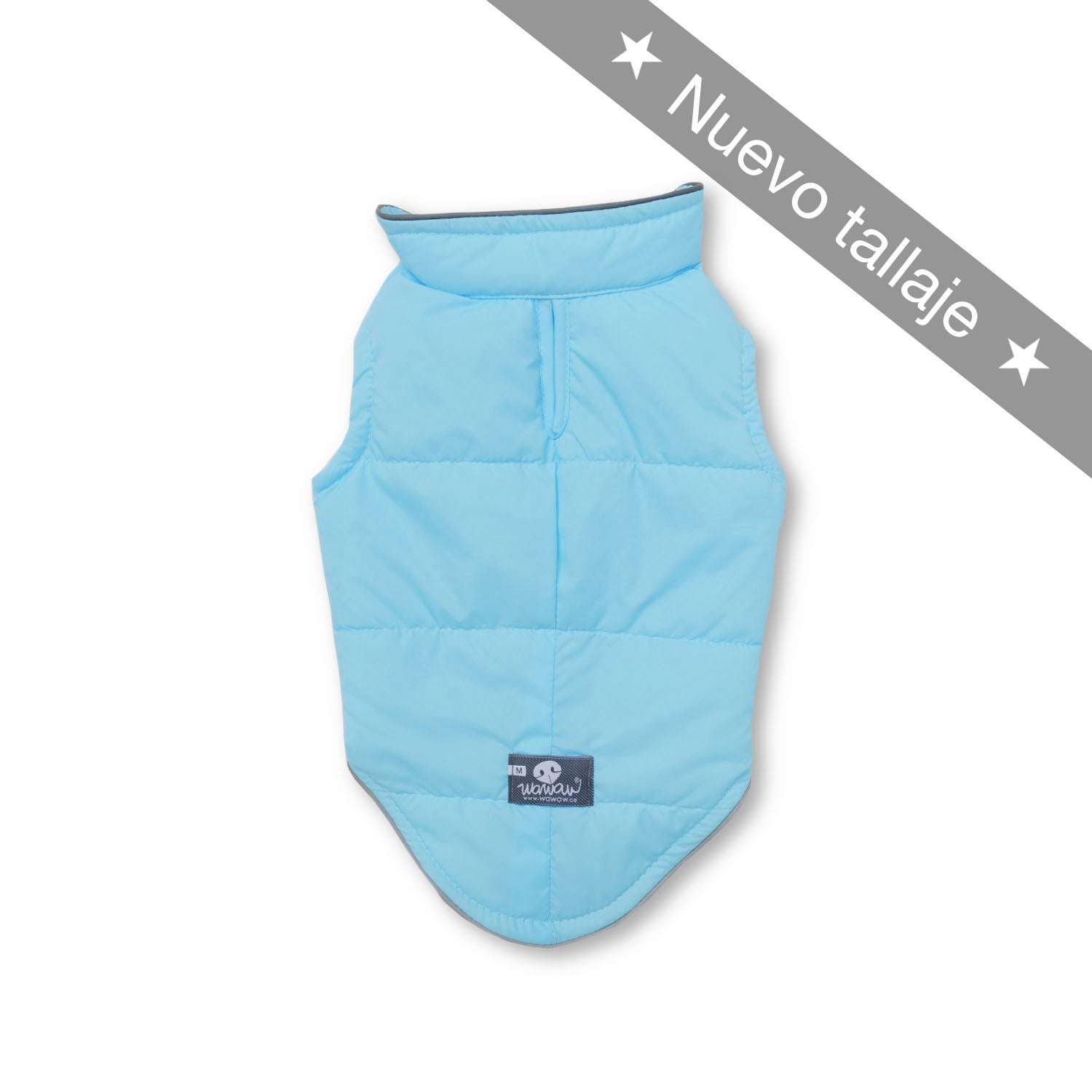 Chaleco liversaver celeste embone reflectivo Wawaw para mascotas perros y gatos.