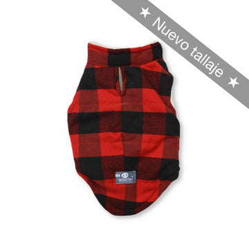 Chaleco leñador negro y rojo Wawaw para mascotas perros y gatos.