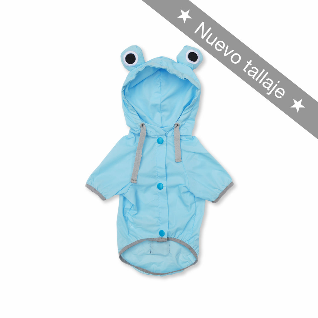 Chaqueta cortavientos azul rana Wawaw para mascotas perros y gatos.