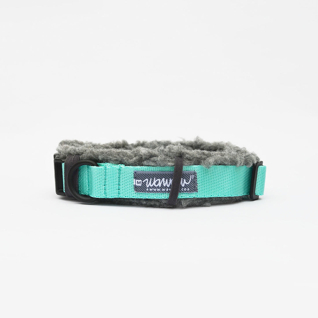 Collar menta + protector borrego gris