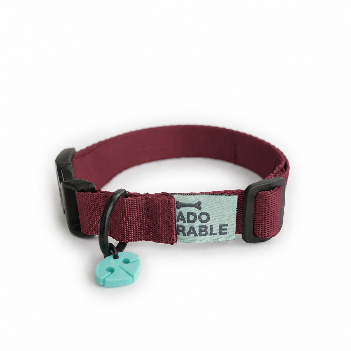Collar vino tinto con broche de seguridad antiahogo para mascotas gatos.
