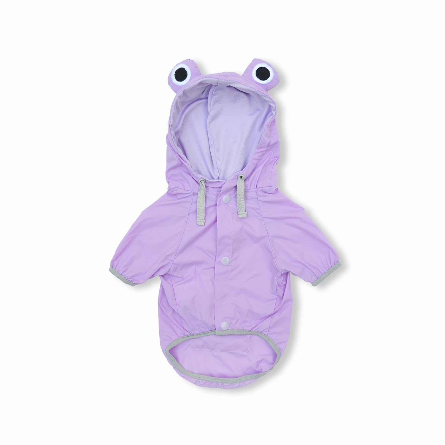 Chaqueta cortavientos rana lila Wawaw para mascotas perros y gatos.