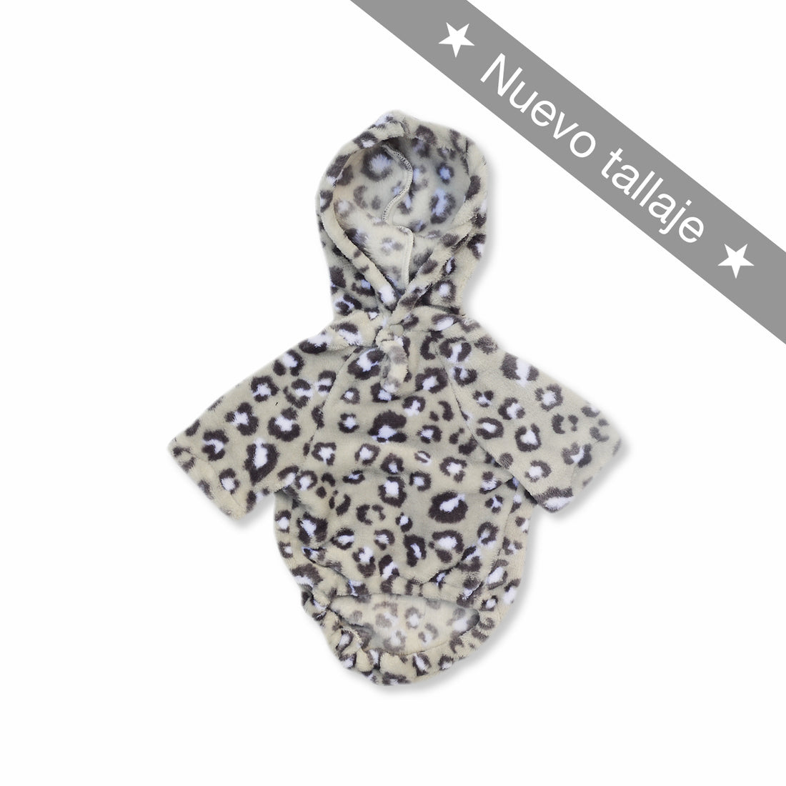 Hoodie animal print gris Wawaw para mascotas perros y gatos.