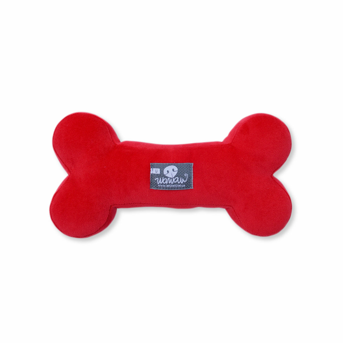 Peluche Wawaw hueso rojo Wawaw para mascotas perros y gatos.
