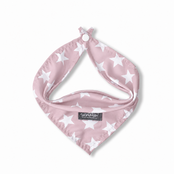 Pañoleta rosa estrellas blancas