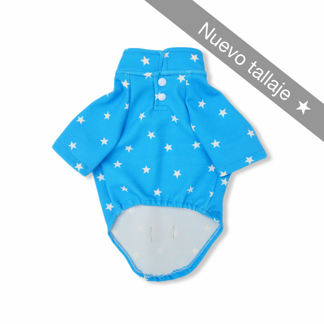 Polo aguamarina estrellas blancas Wawaw para mascotas perros y gatos.