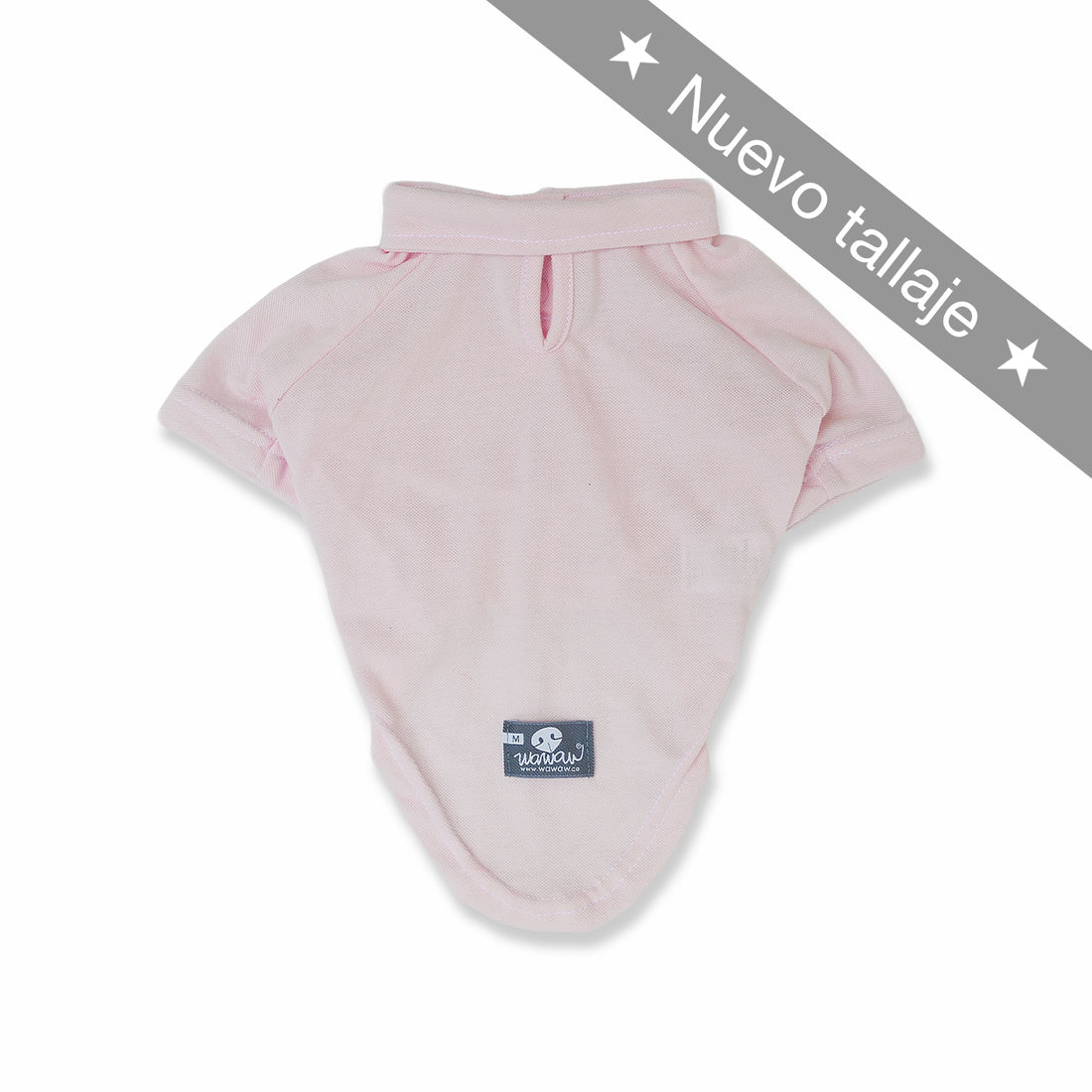 Polo rosa pastel Wawaw para mascotas perros y gatos.