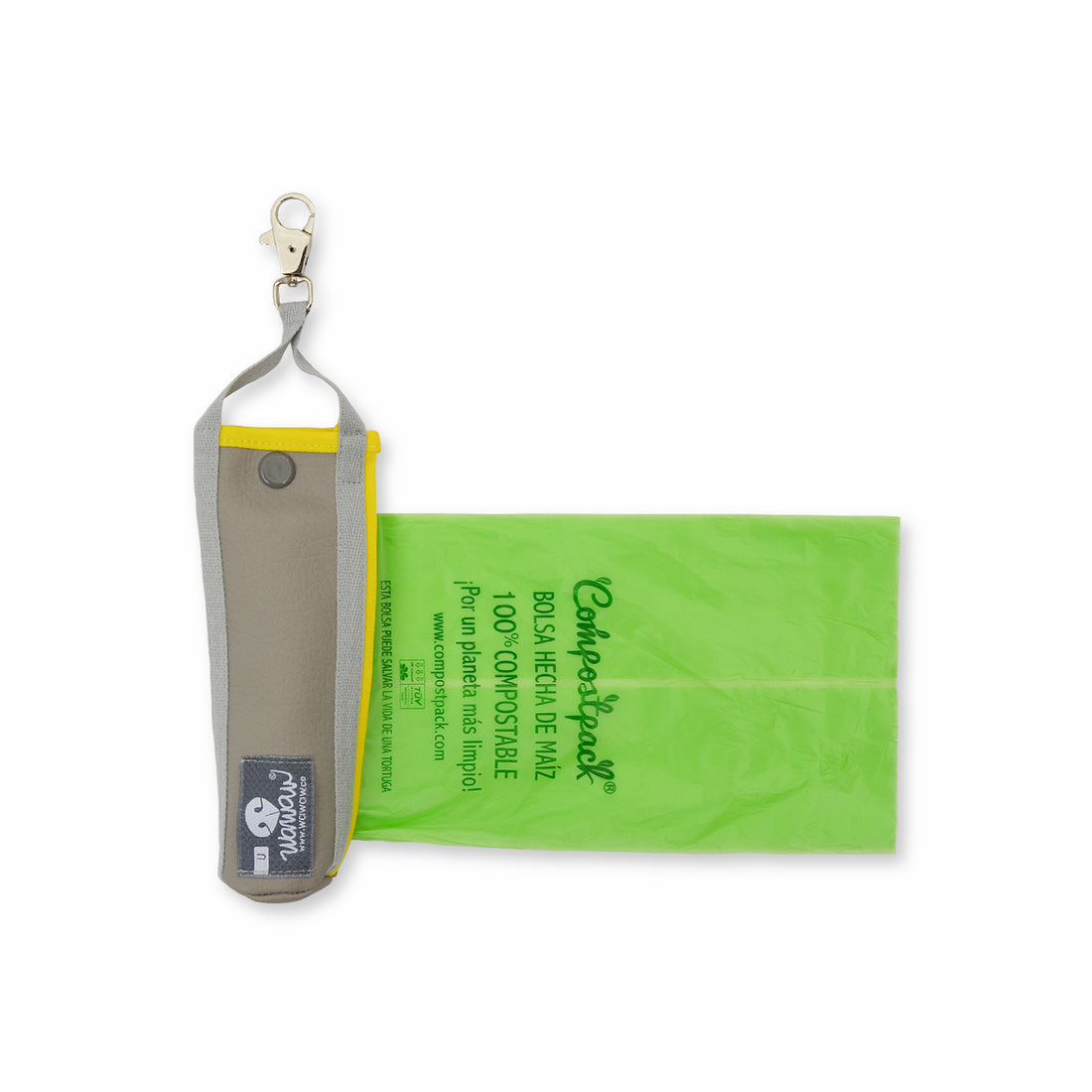 Portabolsas amarillo Compostpack Wawaw para mascotas perros y gatos.