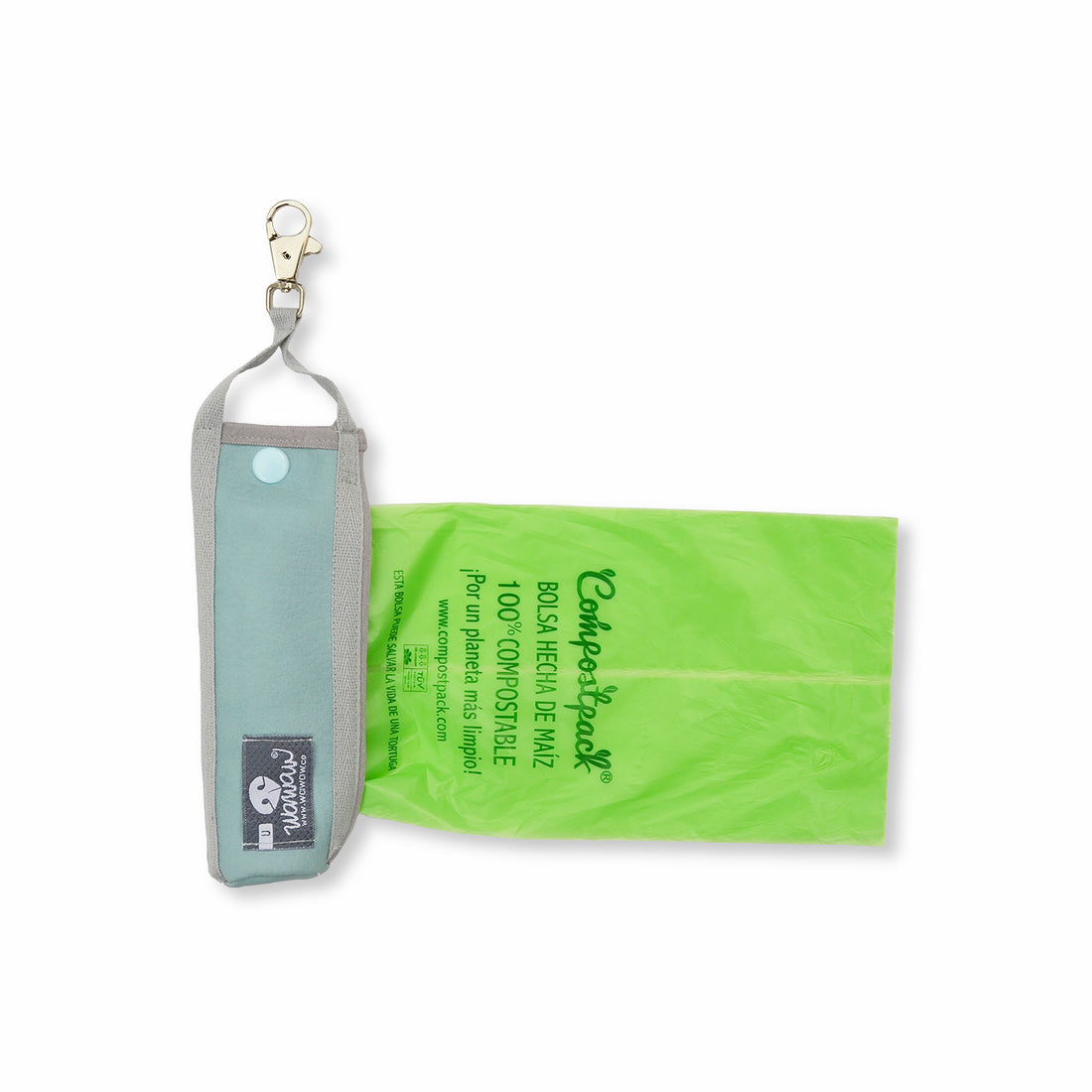 Portabolsas celeste Compostpack Wawaw para mascotas perros y gatos.