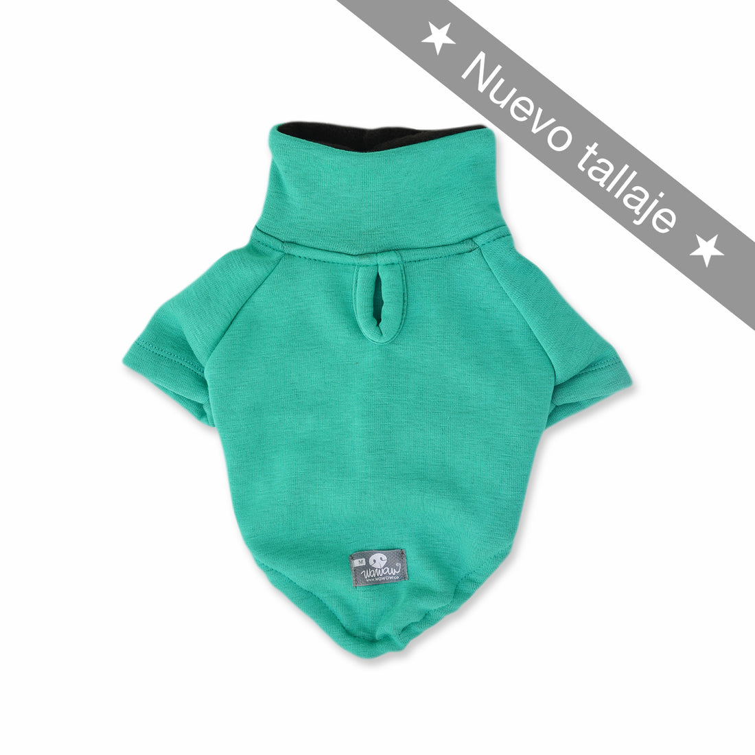 Saco cuello alto verde Wawaw para mascotas perros y gatos.