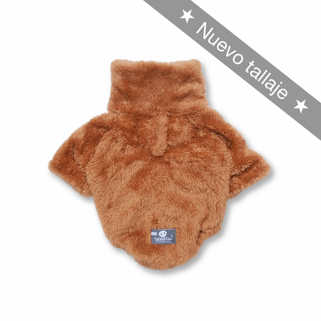 Saco cuello alto camel Wawaw para mascotas perros y gatos.