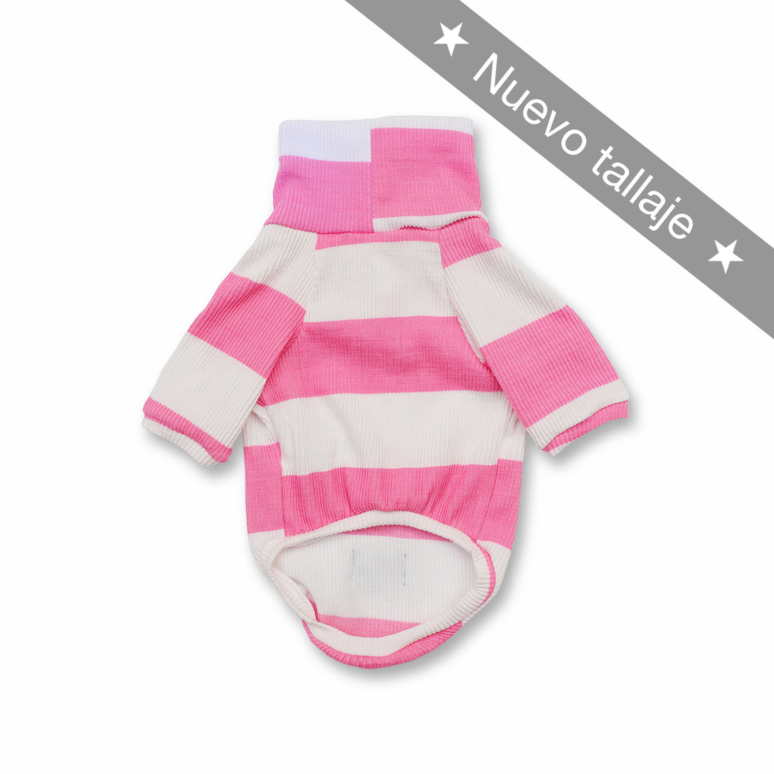 Saco cuello rayas blanco y rosa Wawaw para mascotas perros y gatos.
