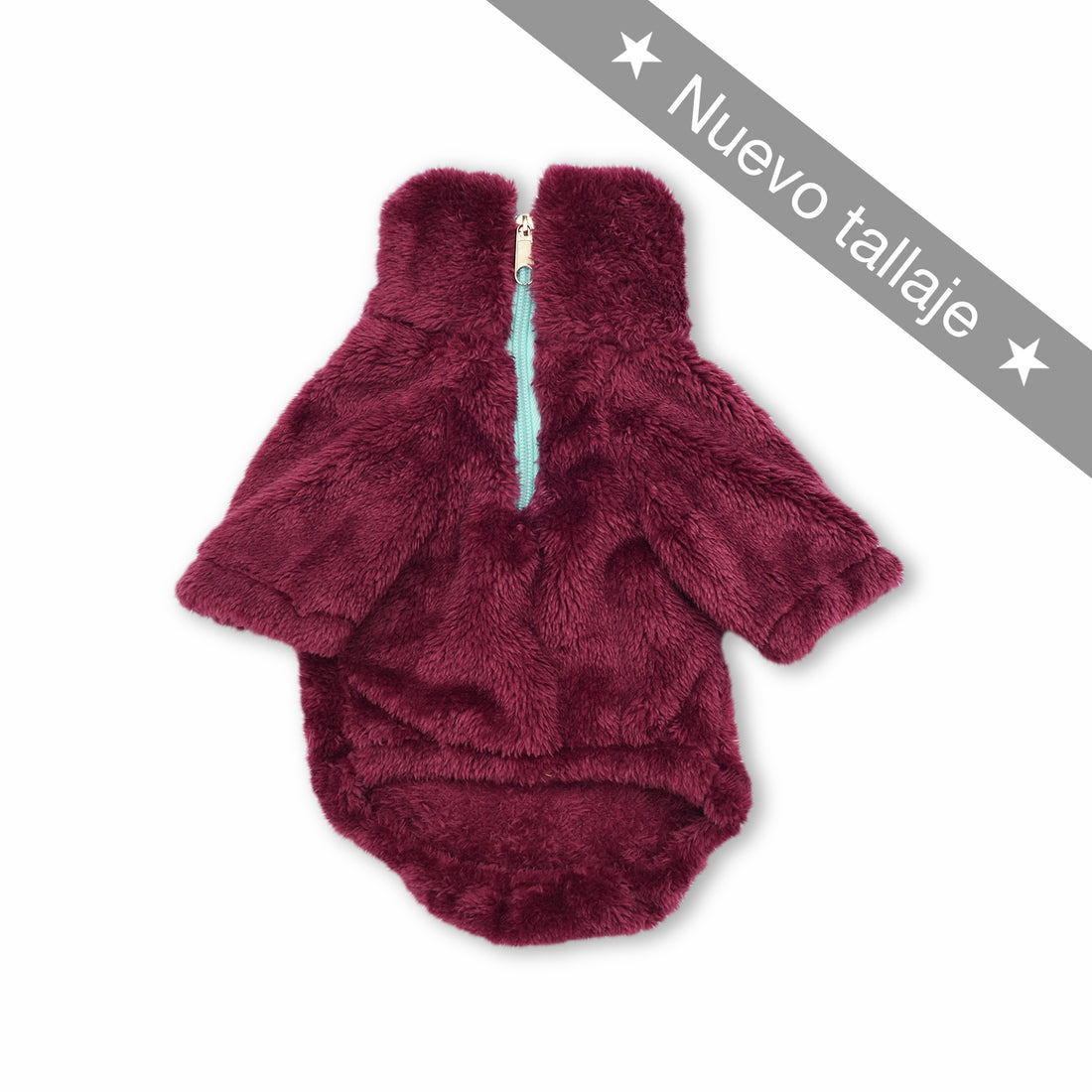 Saco cuello alto vinotinto Wawaw para mascotas perros y gatos.