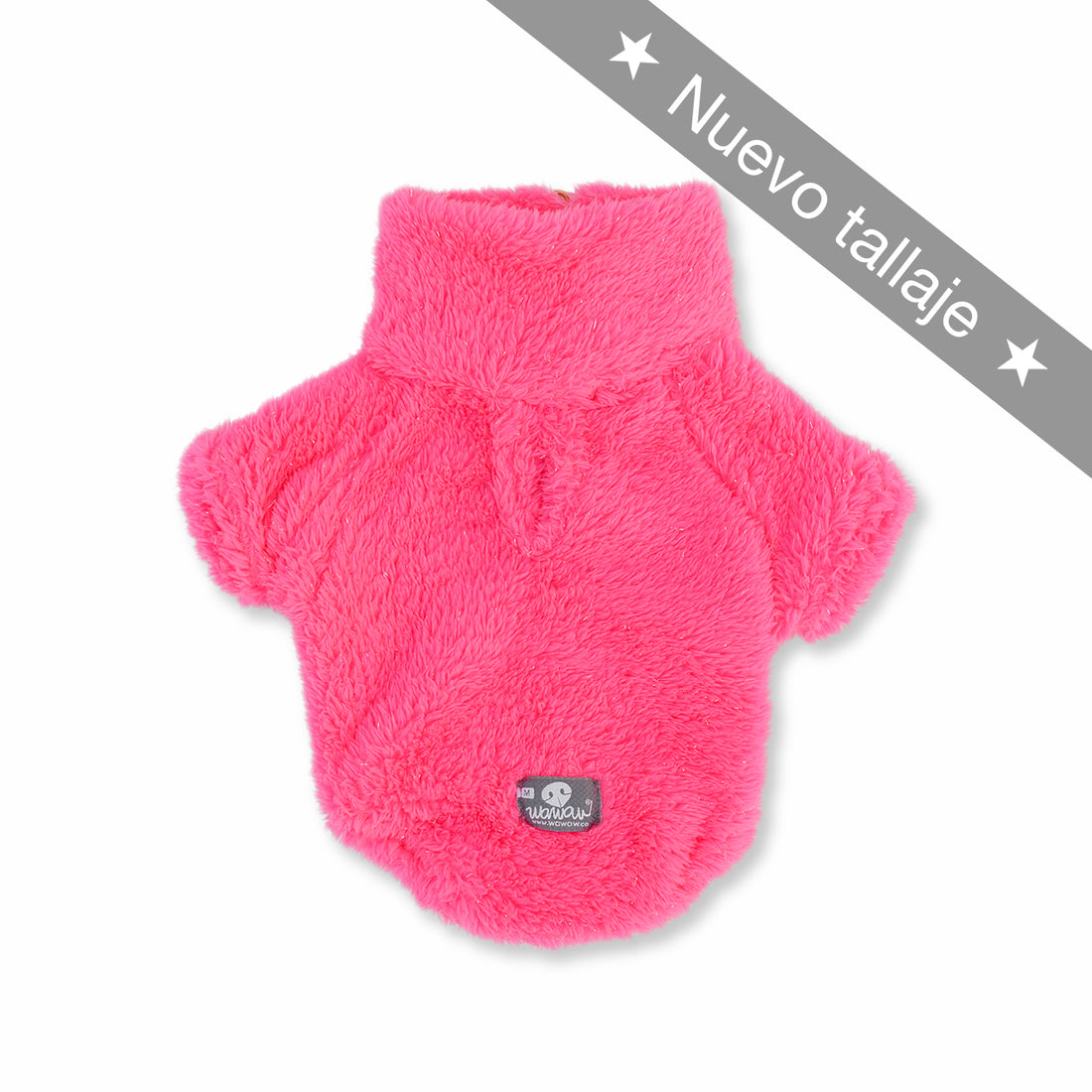 Saco cuello alto fucsia Wawaw para mascotas perros y gatos.