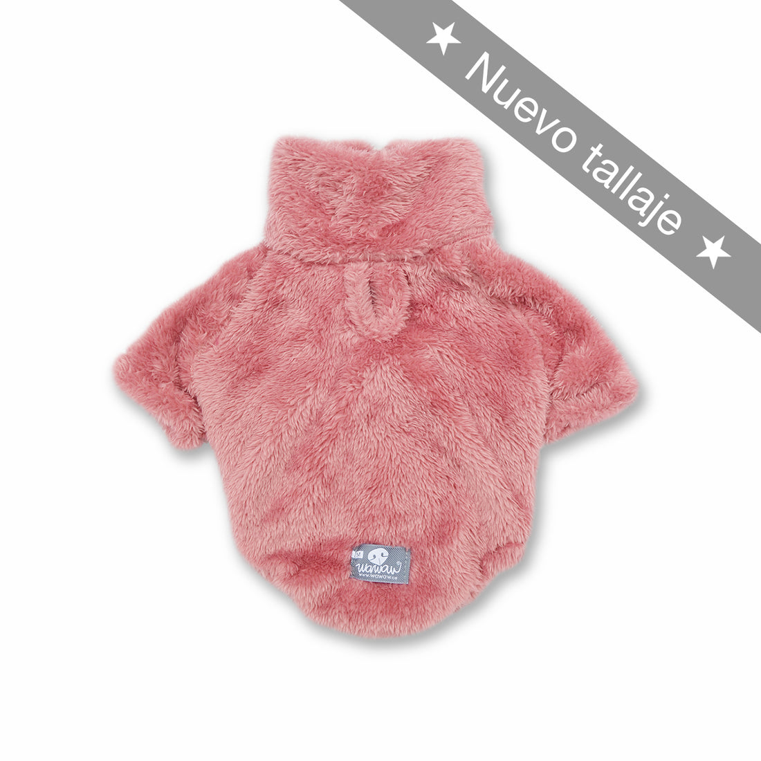 Saco cuello alto guayaba Wawaw para mascotas perros y gatos.