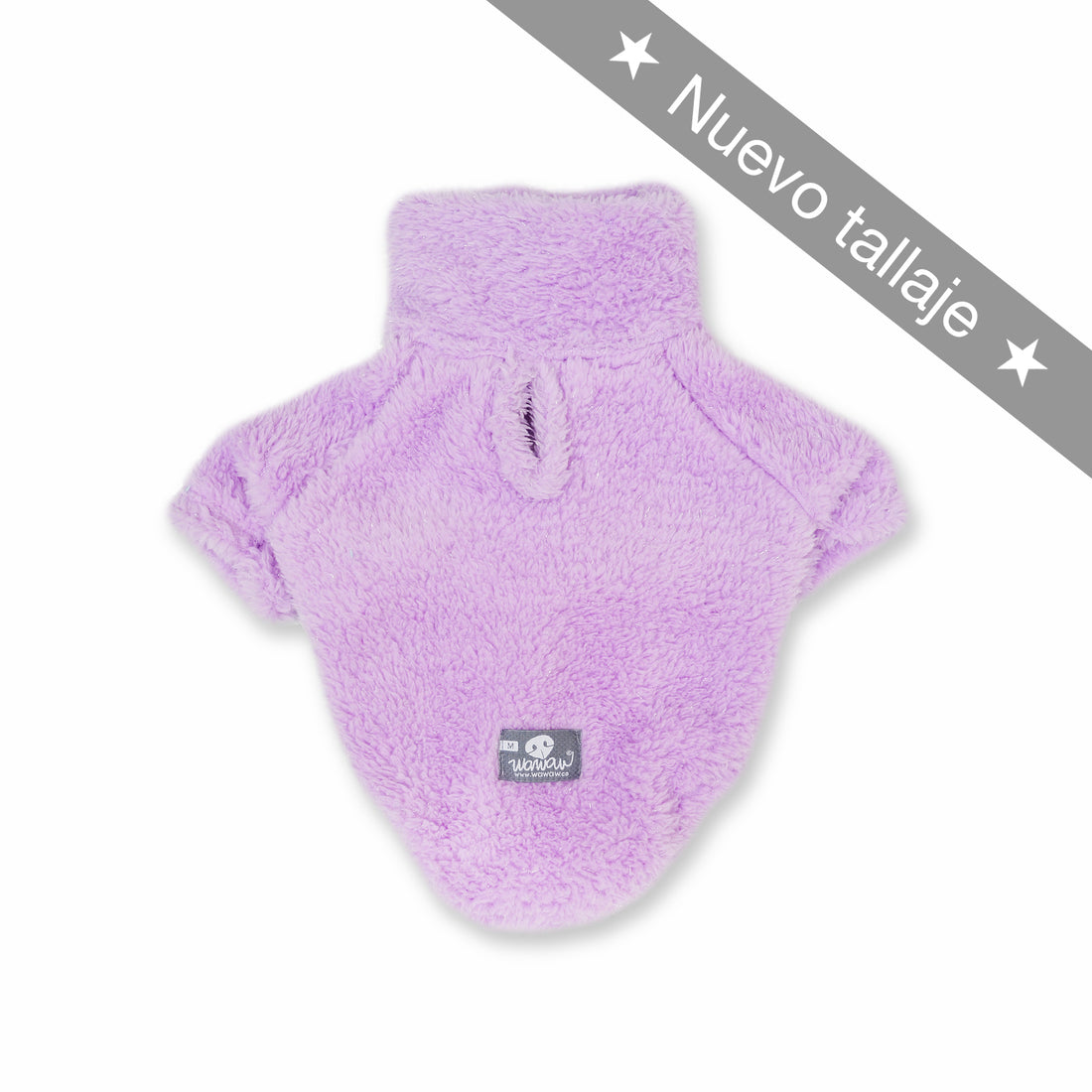 Saco cuello alto lila Wawaw para mascotas perros y gatos.