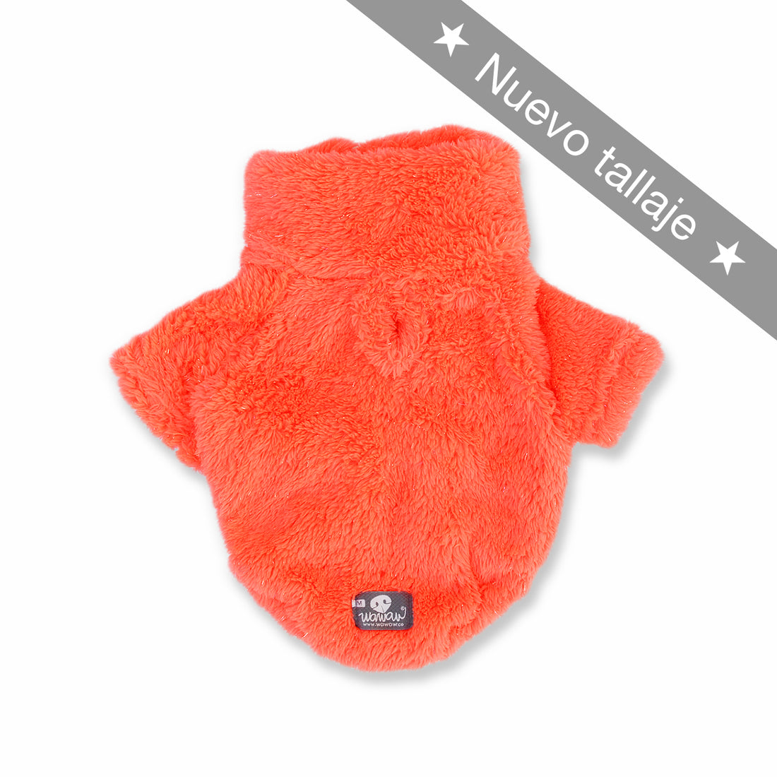 Saco cuello alto naranja neón Wawaw para mascotas perros y gatos.