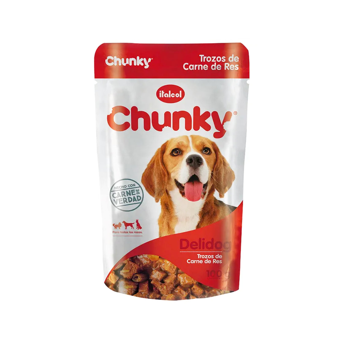 Chunky delidog trozos de carne de res